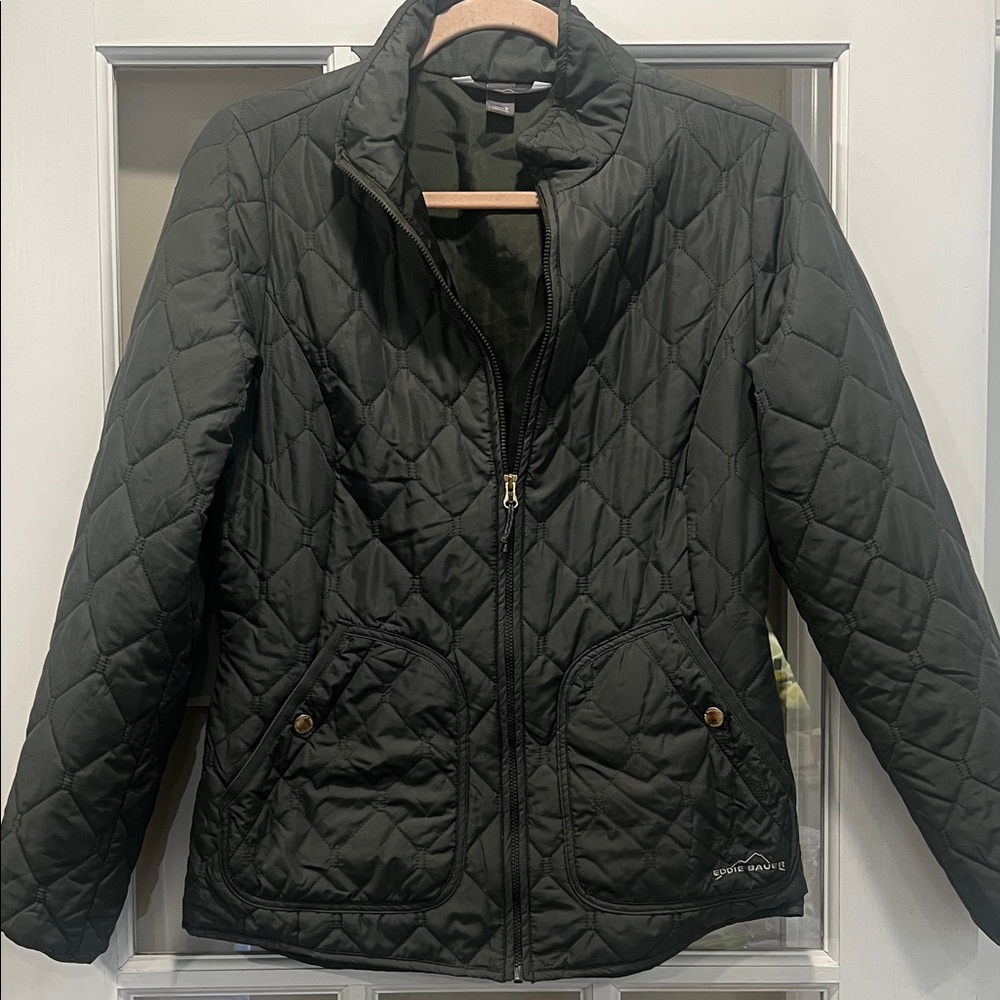 Eddie Bauer Women's Mod Quilted Utility Jacket - Dark Green